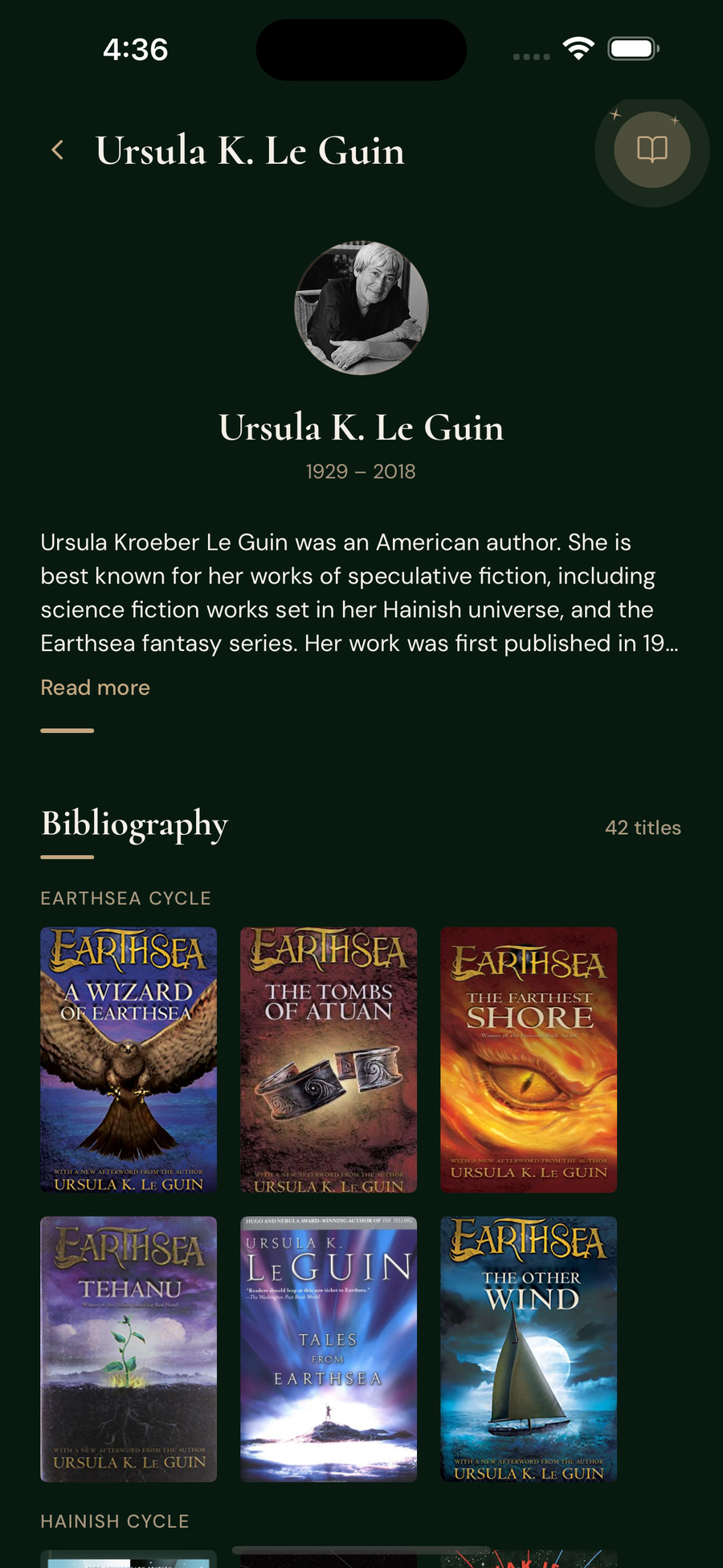Ursula K. Le Guin author page