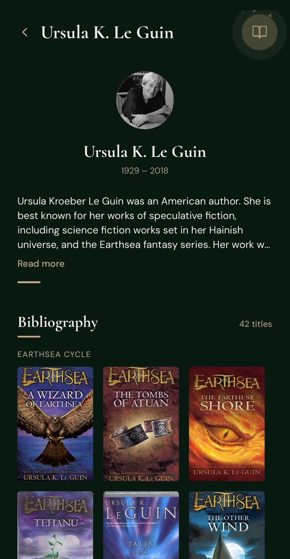 Ursula K. Le Guin author page
