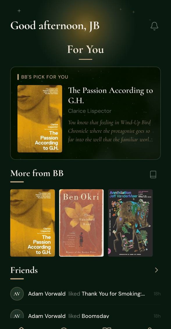 For You feed with companion picks