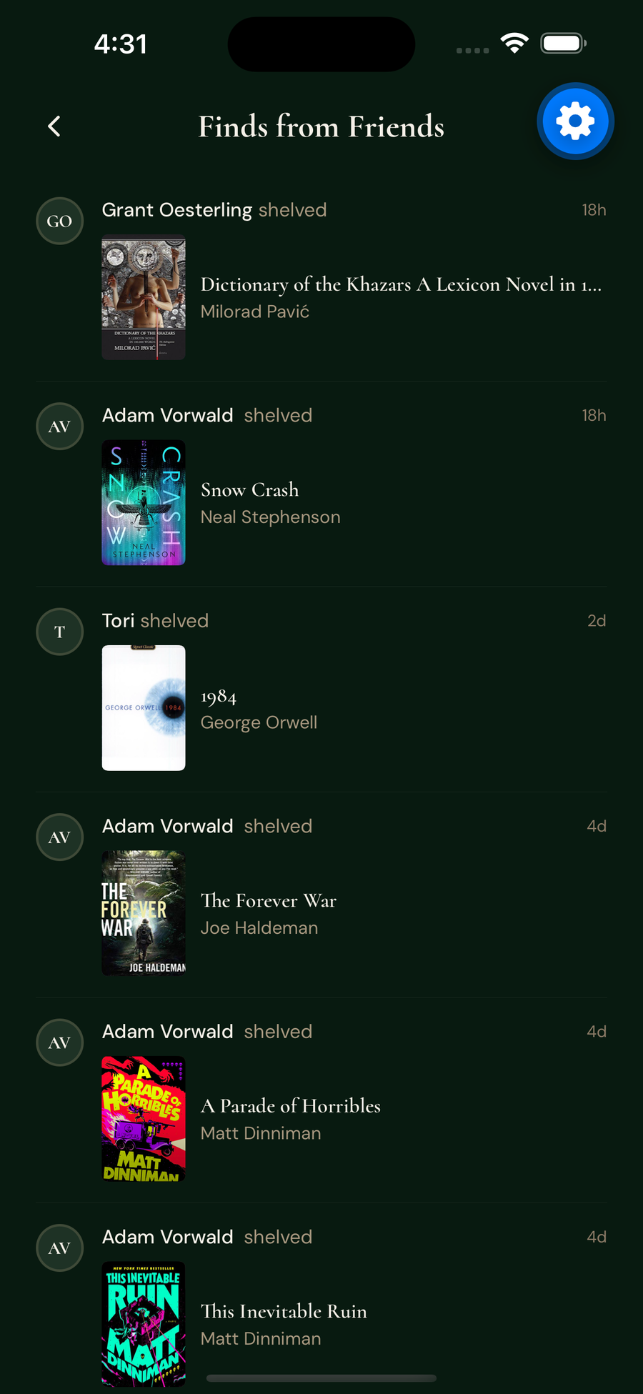 Finds from Friends feed